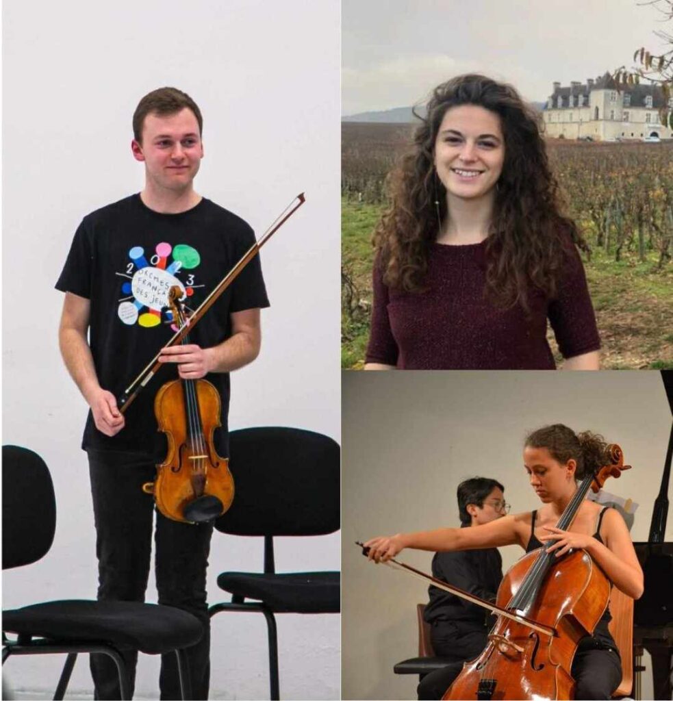 Le trio que forment Estelle (pianiste), Quentin (violoniste) et Eliette (violoncelliste) est né de leur rencontre au cours de leur cursus à l’École Supérieure de Musique Bourgogne-Franche-Comté.